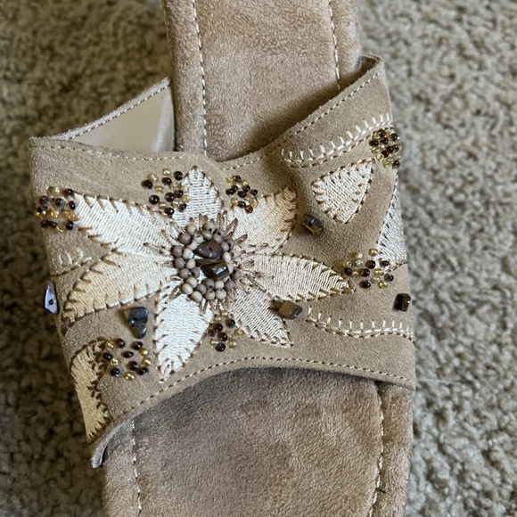 Vintage Splash Wood Cutout Wooden Platform Sandals Size 9 - Picture 11 of 11